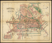 210079 Plattegrond van de stad Utrecht met weergave van de bebouwing en straatnamen evenals de grenzen van de ...